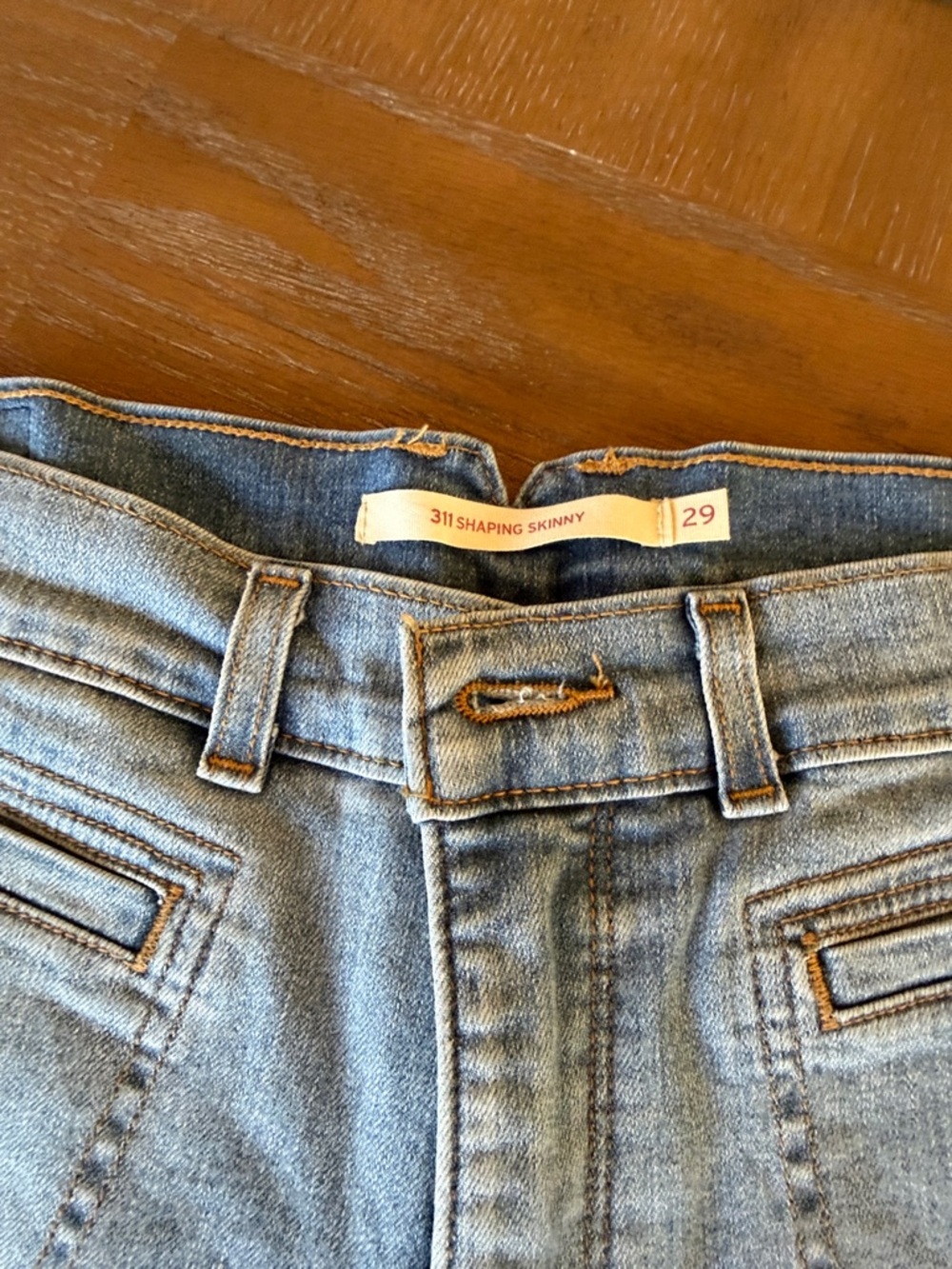 Levi's Light Blue Straight-Leg Jeans with Red Tab - Picture 5 of 7